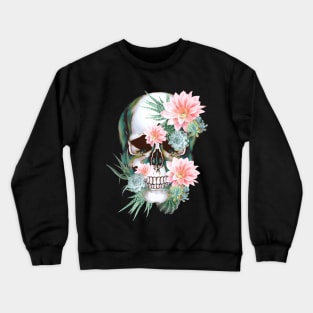 Sugar skull with succulents plants Crewneck Sweatshirt